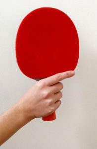 Shakehand ping pong paddle grip index finger placement